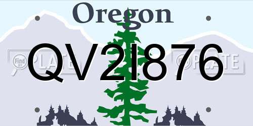QV2I876 Oregon License Plate