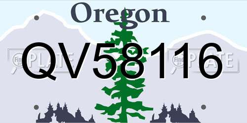 QV58116 Oregon License Plate