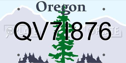 QV7I876 Oregon License Plate