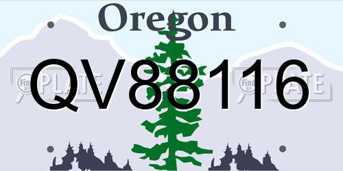 QV88116 Oregon License Plate