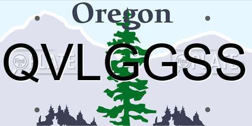 QVLGGSS Oregon License Plate
