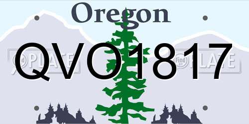QVO1817 Oregon License Plate