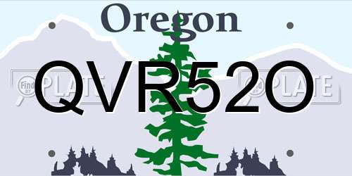 QVR52O Oregon License Plate