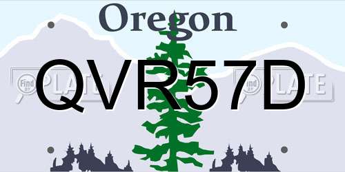 QVR57D Oregon License Plate