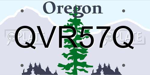 QVR57Q Oregon License Plate