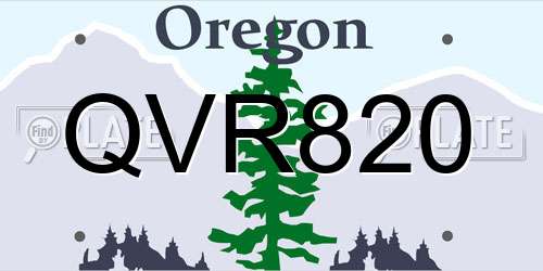 QVR820 Oregon License Plate