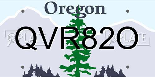 QVR82O Oregon License Plate