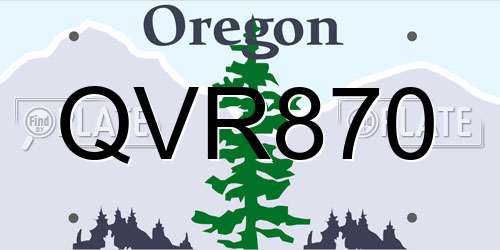 QVR870 Oregon License Plate