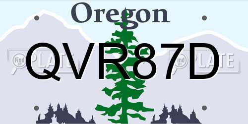 QVR87D Oregon License Plate
