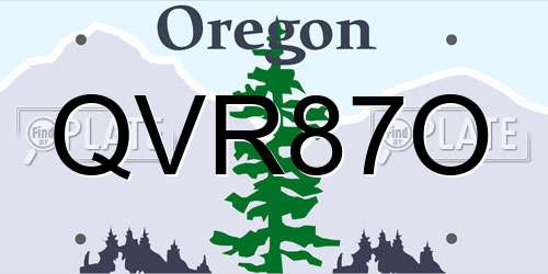 QVR87O Oregon License Plate