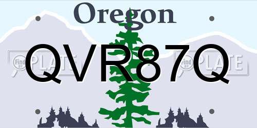QVR87Q Oregon License Plate
