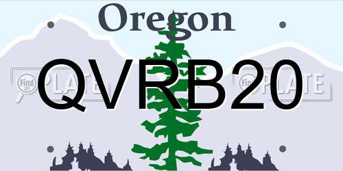 QVRB20 Oregon License Plate