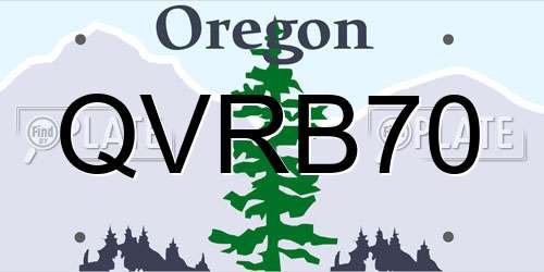 QVRB70 Oregon License Plate