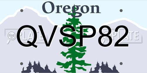 QVSP82 Oregon License Plate