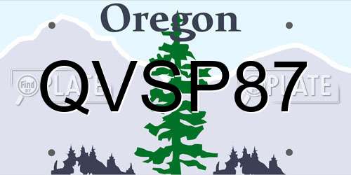 QVSP87 Oregon License Plate