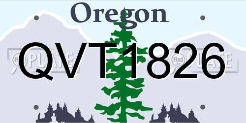 QVT1826 Oregon License Plate