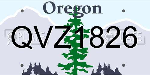 QVZ1826 Oregon License Plate