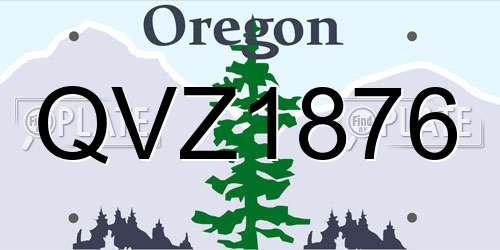 QVZ1876 Oregon License Plate