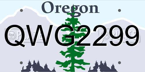 QWG2299 Oregon License Plate