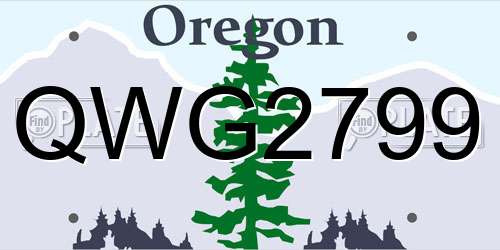 QWG2799 Oregon License Plate