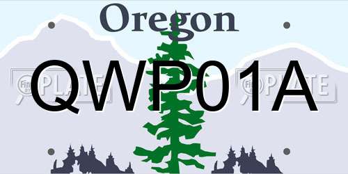 QWP01A Oregon License Plate