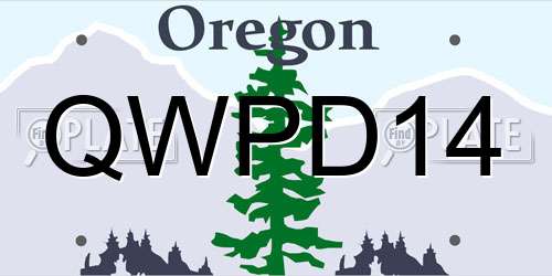 QWPD14 Oregon License Plate
