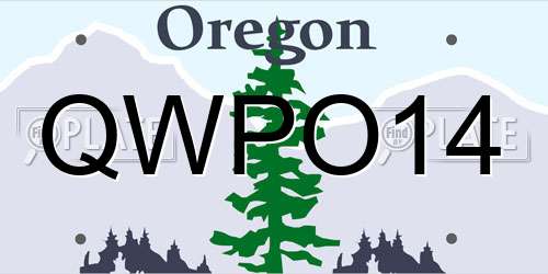 QWPO14 Oregon License Plate
