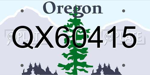 QX60415 Oregon License Plate