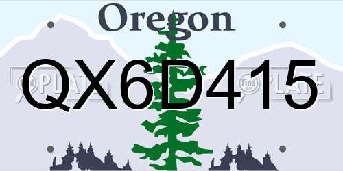 QX6D415 Oregon License Plate