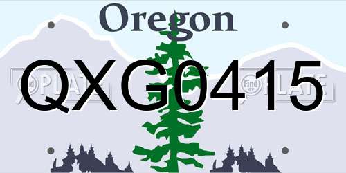 QXG0415 Oregon License Plate