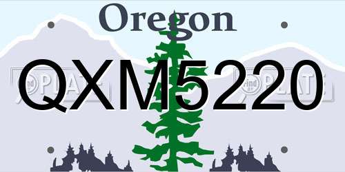 QXM5220 Oregon License Plate
