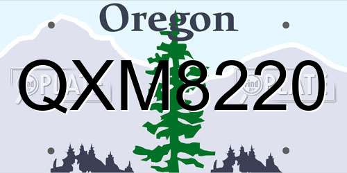 QXM8220 Oregon License Plate