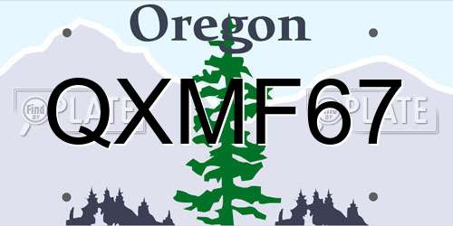 QXMF67 Oregon License Plate