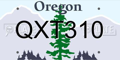 QXT310 Oregon License Plate