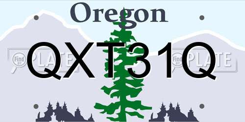 QXT31Q Oregon License Plate