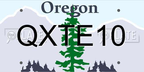 QXTE10 Oregon License Plate