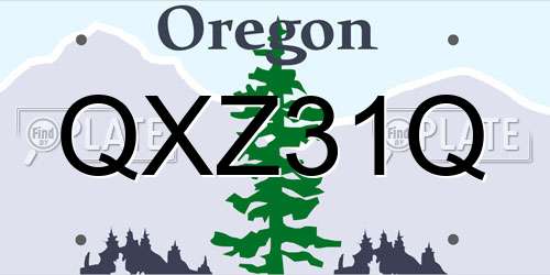 QXZ31Q Oregon License Plate