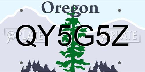 QY5G5Z Oregon License Plate
