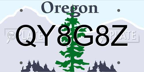 QY8G8Z Oregon License Plate