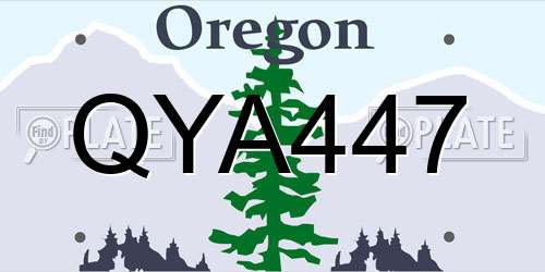 QYA447 Oregon License Plate