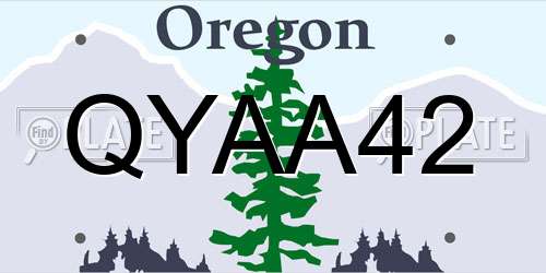 QYAA42 Oregon License Plate