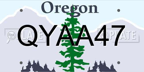 QYAA47 Oregon License Plate