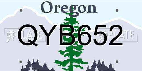 QYB652 Oregon License Plate