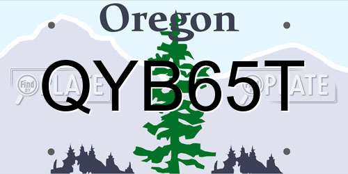 QYB65T Oregon License Plate