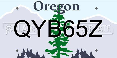 QYB65Z Oregon License Plate