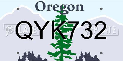 QYK732 Oregon License Plate