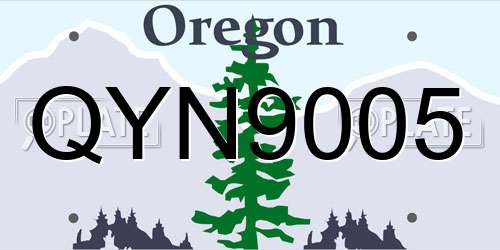 QYN9005 Oregon License Plate