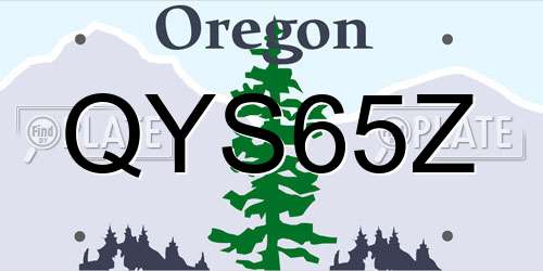 QYS65Z Oregon License Plate