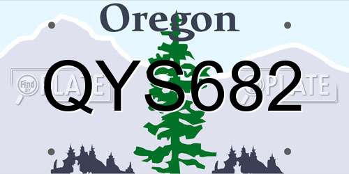 QYS682 Oregon License Plate