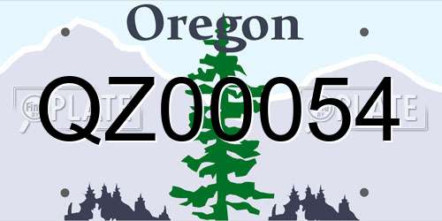 QZ00054 Oregon License Plate